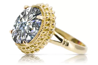 Oro amarillo de 14 quilates Circón Anillo Vintage vrc068y
